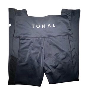 Tonal Black Workout Leggings XL - High Waist Activewear